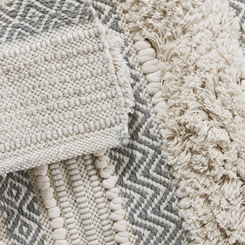 Woven Texture Stripe Bath Rug Grey 20x32"